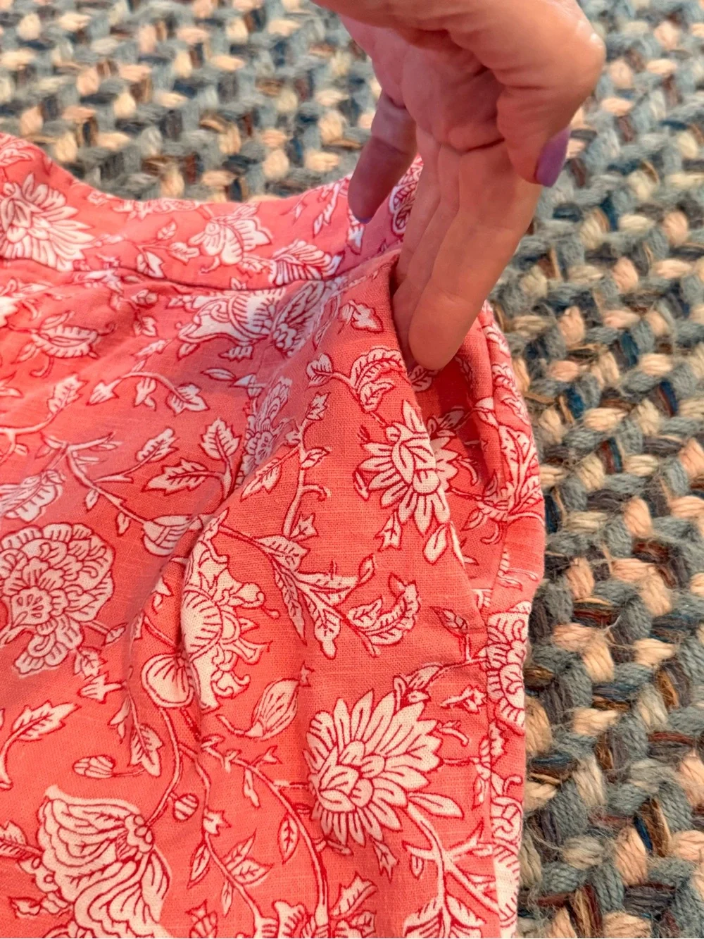 J Crew Linen Cotton Coral Shorts sz 10